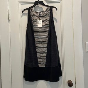 THML black and grey striped shift dress sleeveless size M